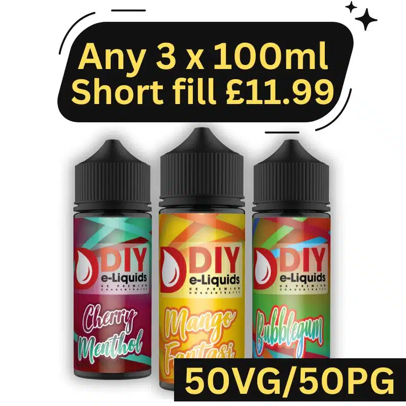 ANY 3 x 100ml DIY E Liquids £13.99