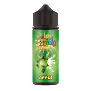 What you get with this e-liquid. Apple Shortfill E-Liquid 100ml by Krazy Fruits 100ml of E-Liquid 0mg Nicotine 80% vg 20% pg blend Made in the UK Designed for Sub Ohm Vaping Favour Profile: Apple