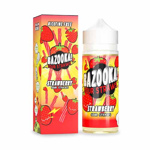 Strawberry Sour Straws Shortfill 100ml E-Liquid by Bazooka USA