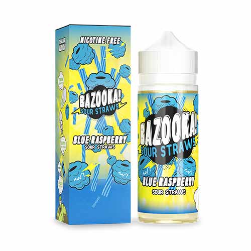Blue Raspberry Sour Straws 100ml E-Liquid Bazooka