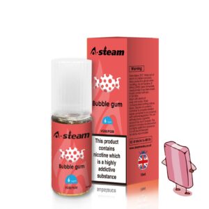 Bubble Gum 10ml E-Liquid By A Steam BOX of 10