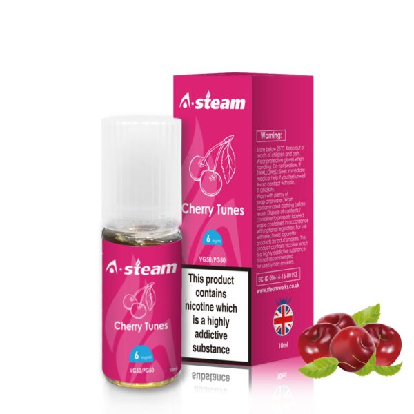 Cherry Tunes 10ml E-Liquid By A Steam BOX of 10