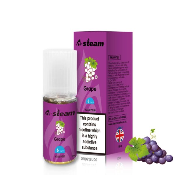 Grape 10ml E-Liquid By A Steam BOX of 10