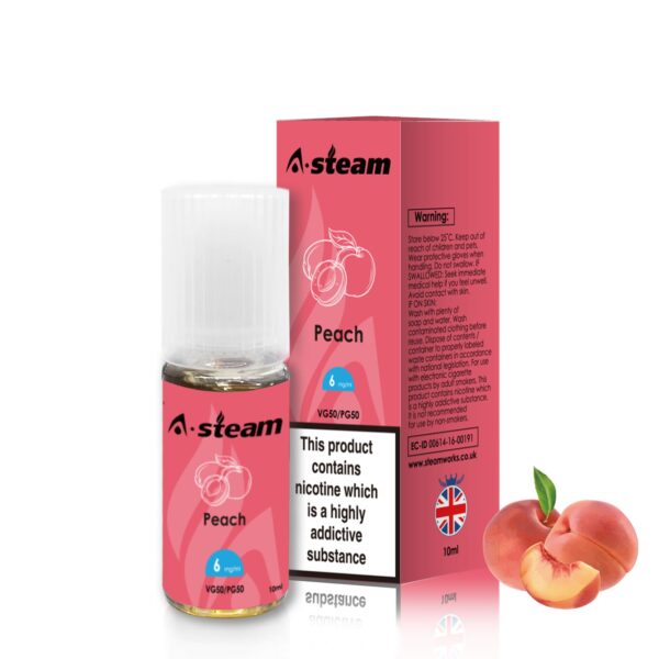 Peach 10ml E-Liquid By A Steam BOX of 10