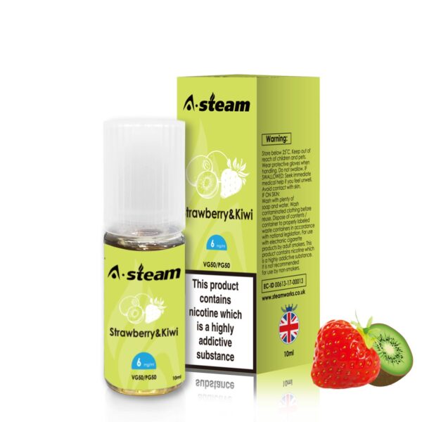Strawberry Kiwi 10ml E-Liquid By A Steam BOX of 10