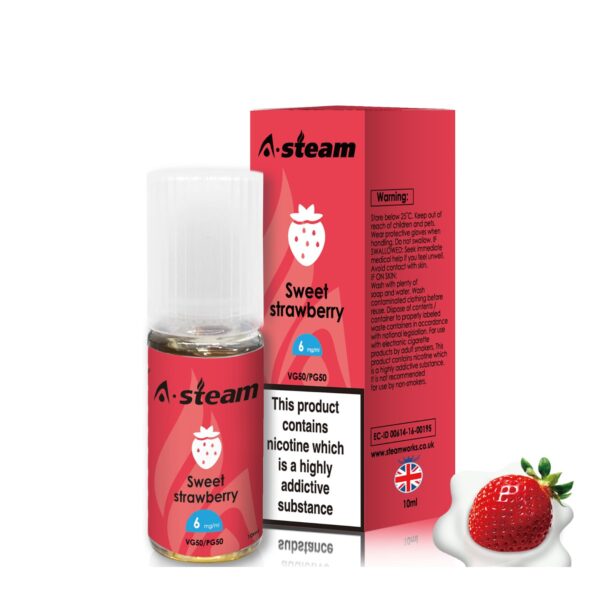 Sweet Strawberry 10ml E-Liquid By A Steam BOX of 10