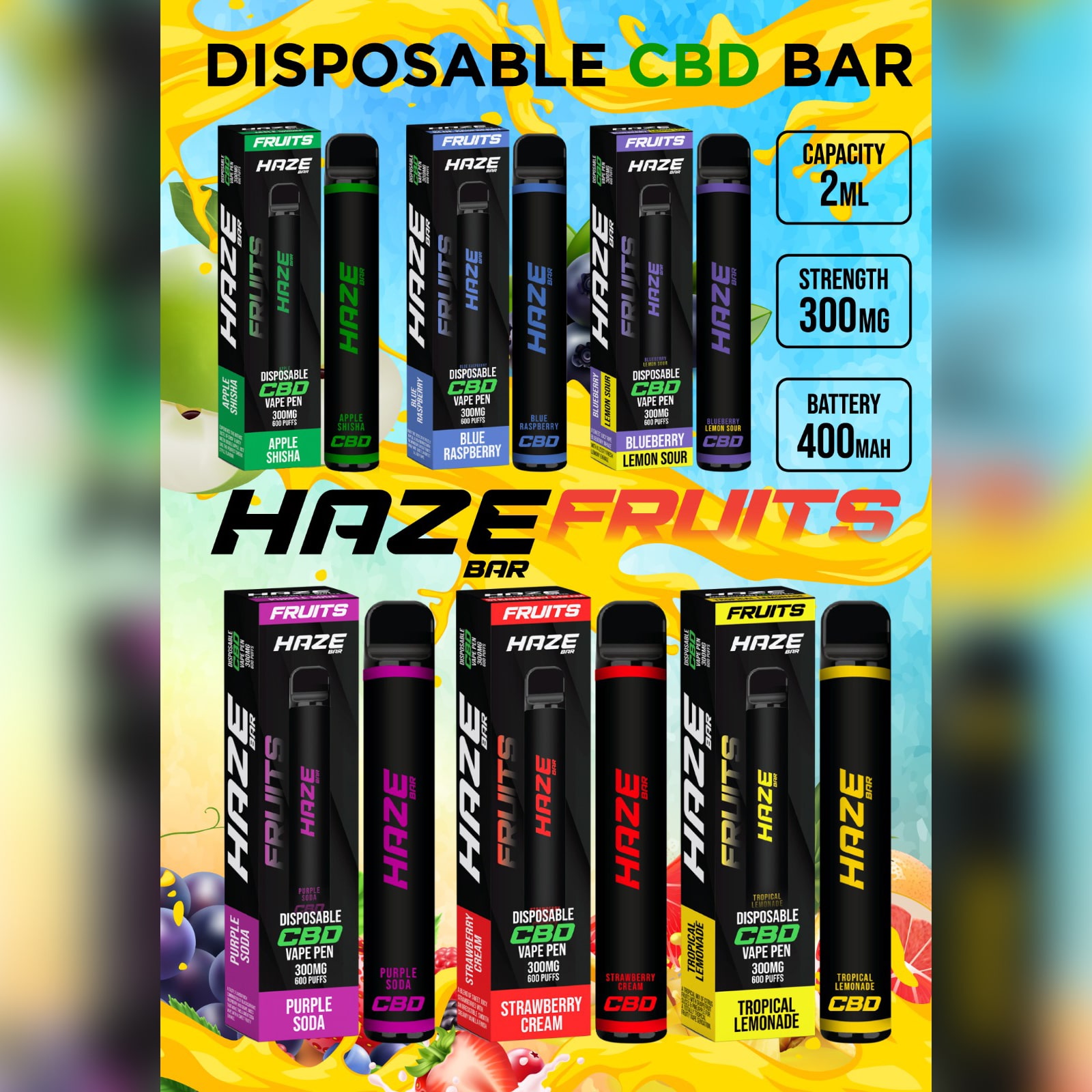 haze cbd disposable bar 300mg