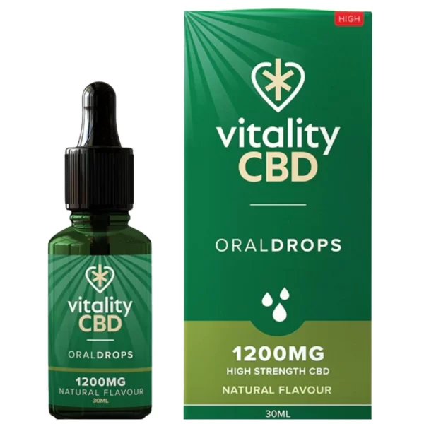 Vitality CBD 30ml Oral Drops 600MG-2400MG Natural Flavour