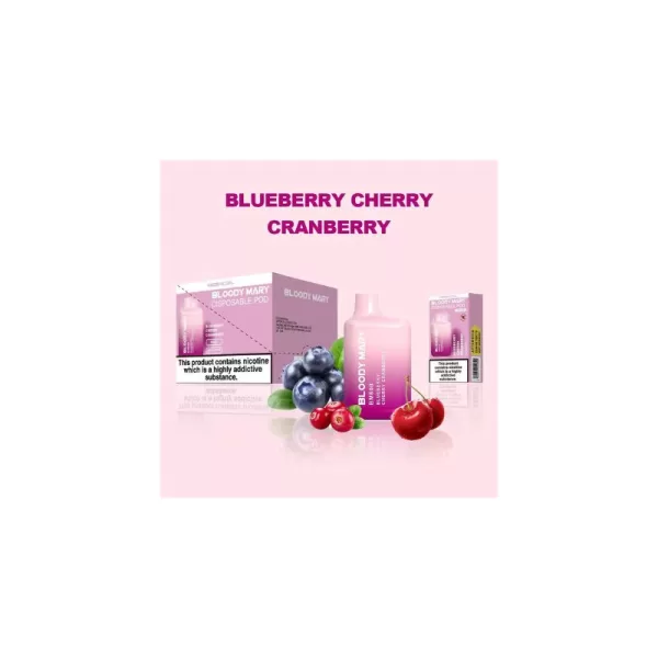 BLOODY MARY DISPOSABLE VAPE KIT 10 X MULTIPACK blueberry cherry cranberry