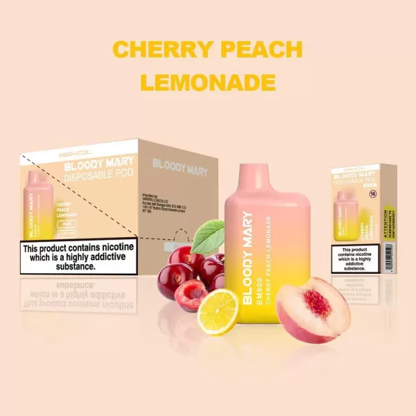 Bloody Mary 600 Puff Disposable Vape Kit cherry peach lemonade
