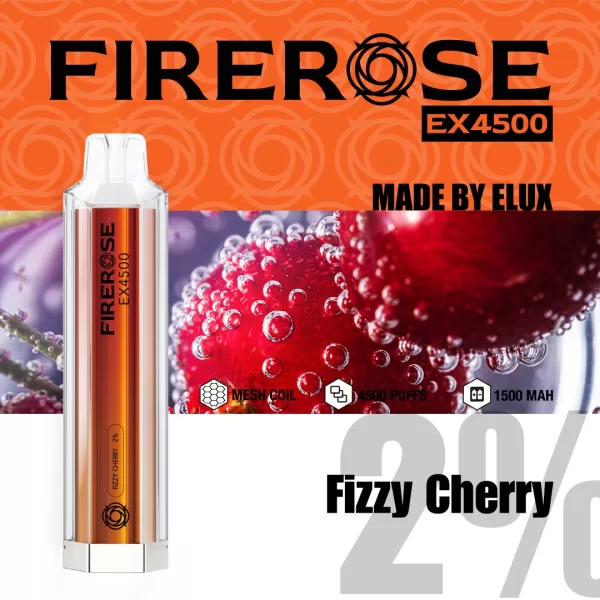 Elux FIREROSE EX 4500 Disposable Vape Kit fizzy cherry