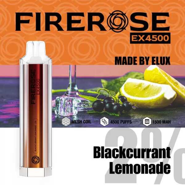 Elux FIREROSE EX 4500 Disposable Vape Kit blackcurrant lemonade