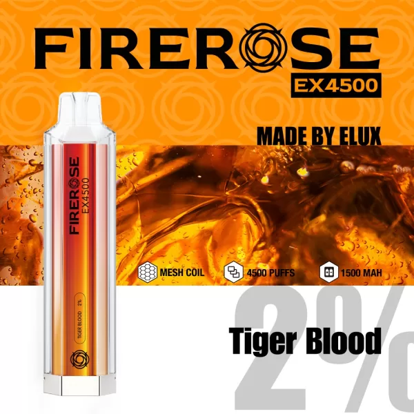 Elux FIREROSE EX 4500 Disposable Vape Kit tiger blood