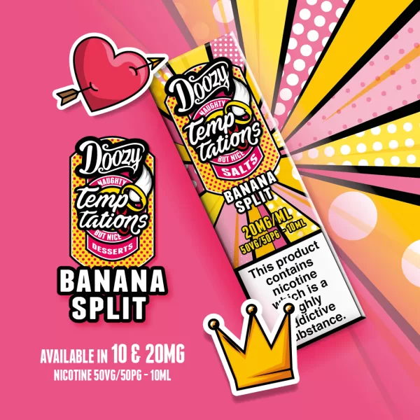 Banana Split 10ml Nic Salt E-Liquid by Doozy Temptations