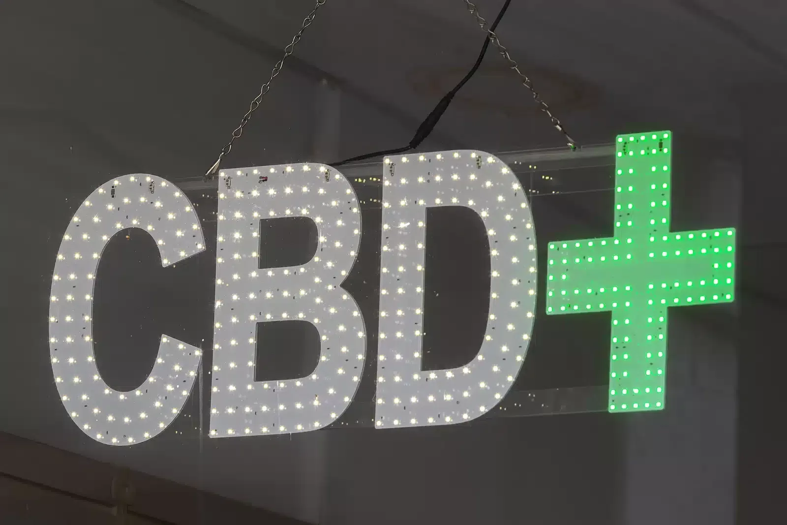 Cbd Sign With Marijuana Friendly Green Cross. The Popularity Of