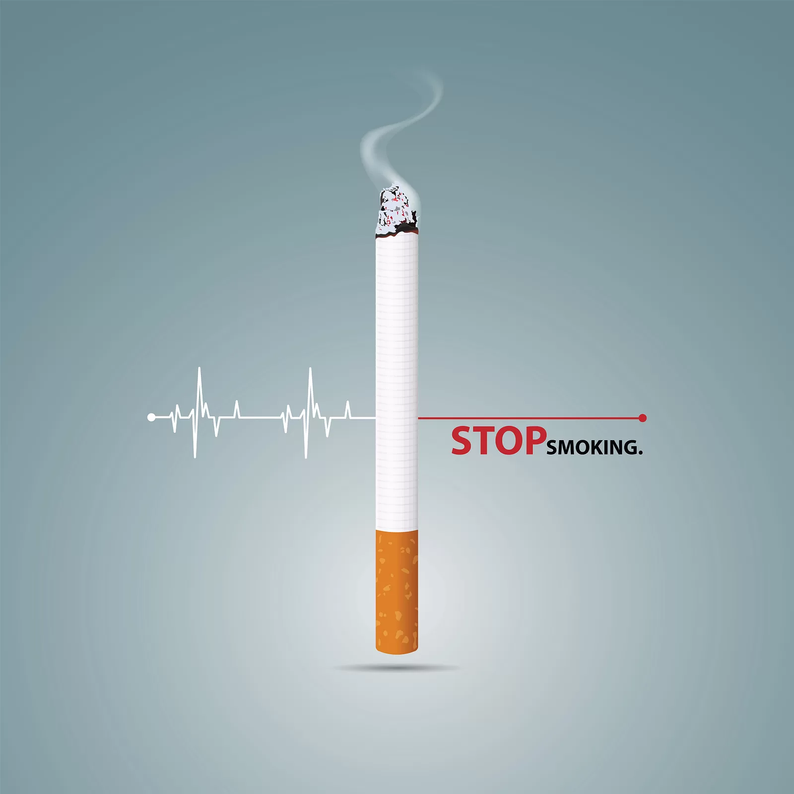 May 31st World No Tobacco Day banner design. Heart bit line and cigarette. World No Tobacco Day. Creative design idea for poster, banner, website. No Smoking Day Banner. vector illustrator