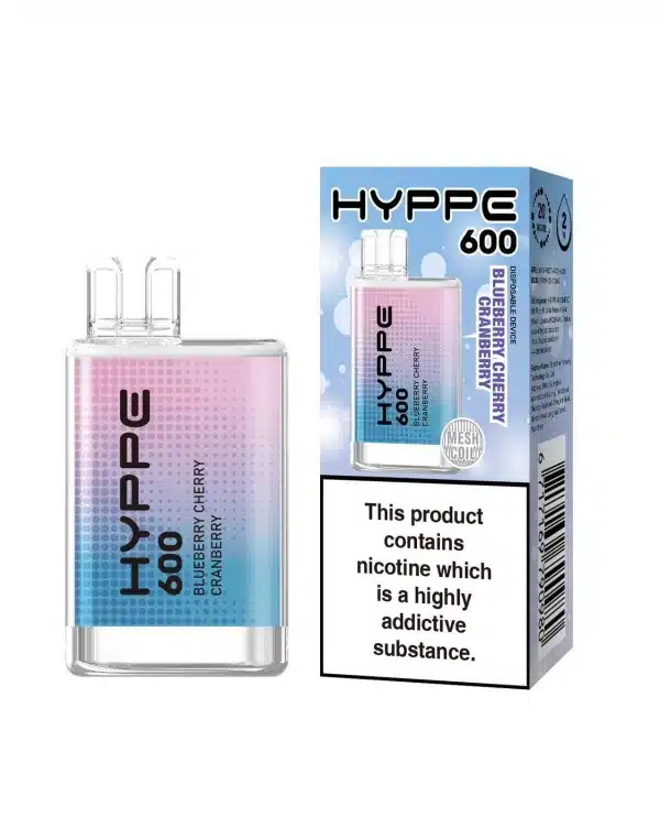 Hyppe 600 Puff Disposable Vape blueberry cherry cranberry