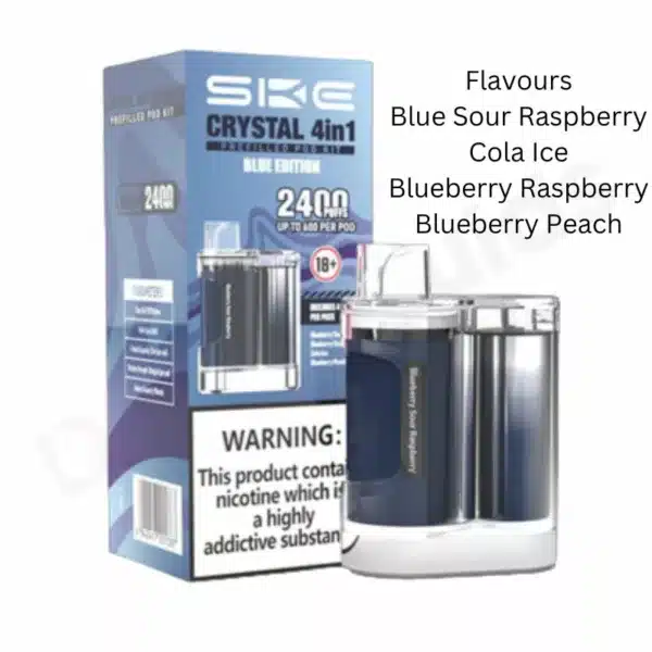 Blue Edition SKE Crystal 4IN1 Pod Kit 2400 Puffs