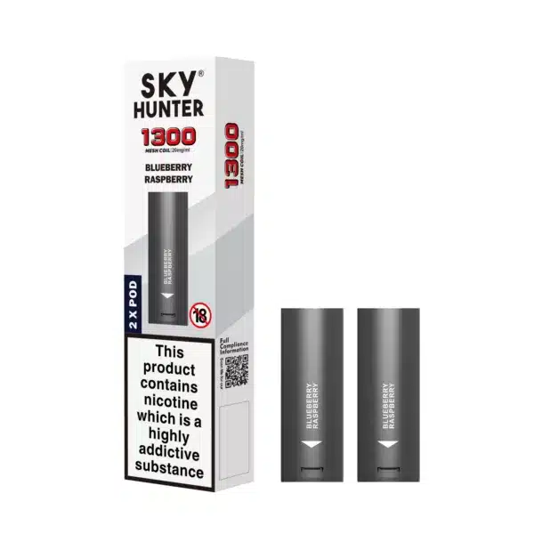 SKY HUNTER Prefilled Replacement Pods (2 Pack) Blueberry Raspberry