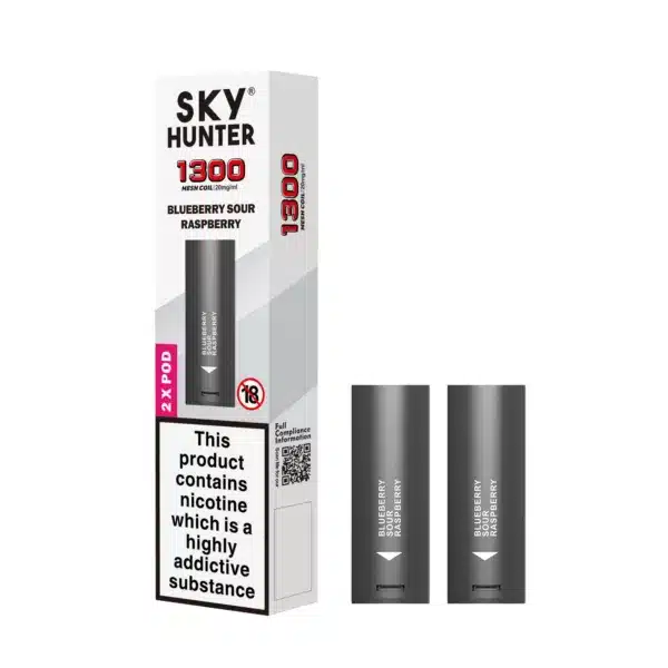 SKY HUNTER Prefilled Replacement Pods (2 Pack) Blueberry Sour Raspberry