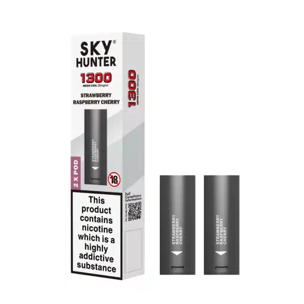 SKY HUNTER Prefilled Replacement Pods (2 Pack) Strawberry Raspberry Cherry