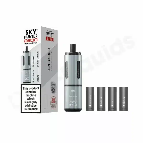 SKY HUNTER Slim 2600 Disposable Pod Kit silver