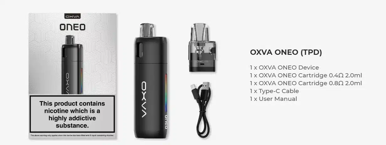 Oxva Oneo Pod Vape Kit-packing list