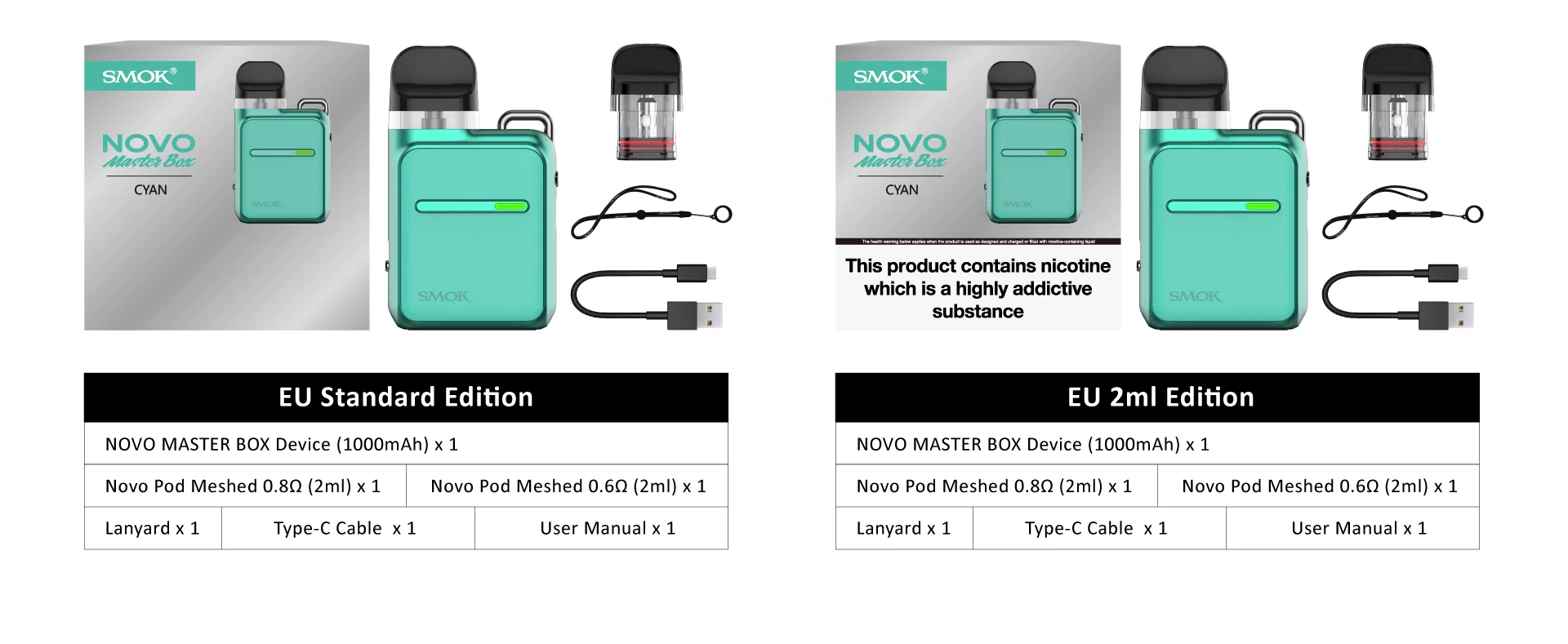 SMOK Nova Master Box Pod Kit-kit includes
