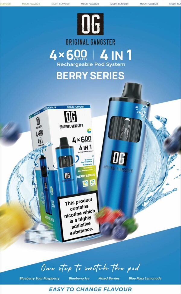 BERRY OG 2600 Puff Disposable Vape KIT 4-IN-1