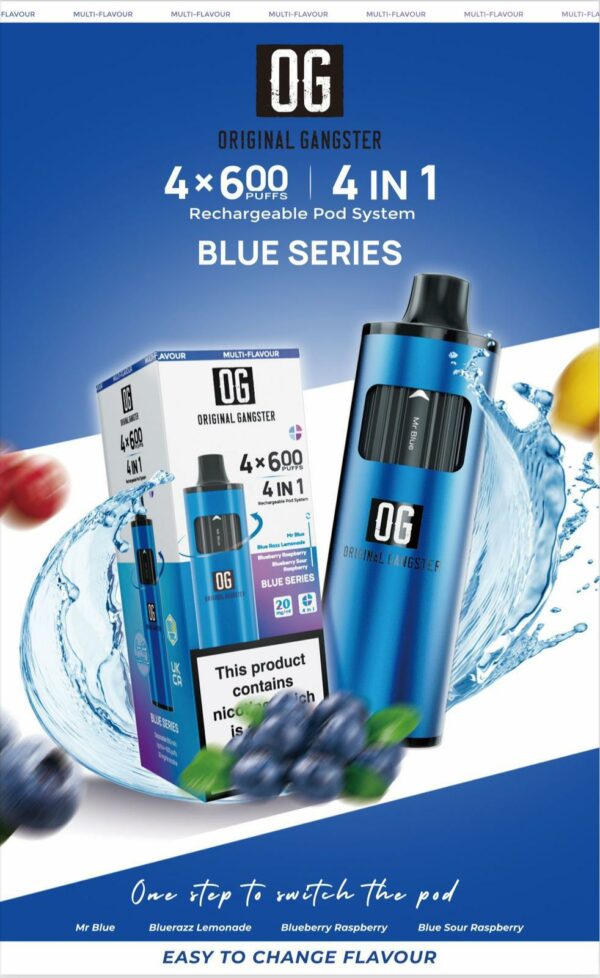 BLUE SERIES OG 2600 Puff Disposable Vape KIT 4-IN-1