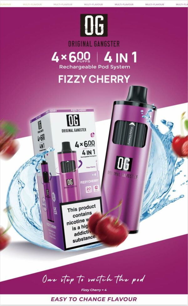 FIZZY CHERRY OG 2600 Puff Disposable Vape KIT 4-IN-1