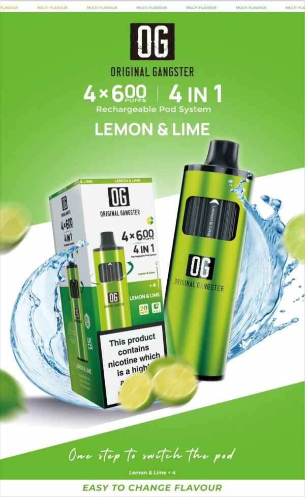 LEMON LIME OG 2600 Puff Disposable Vape KIT 4-IN-1