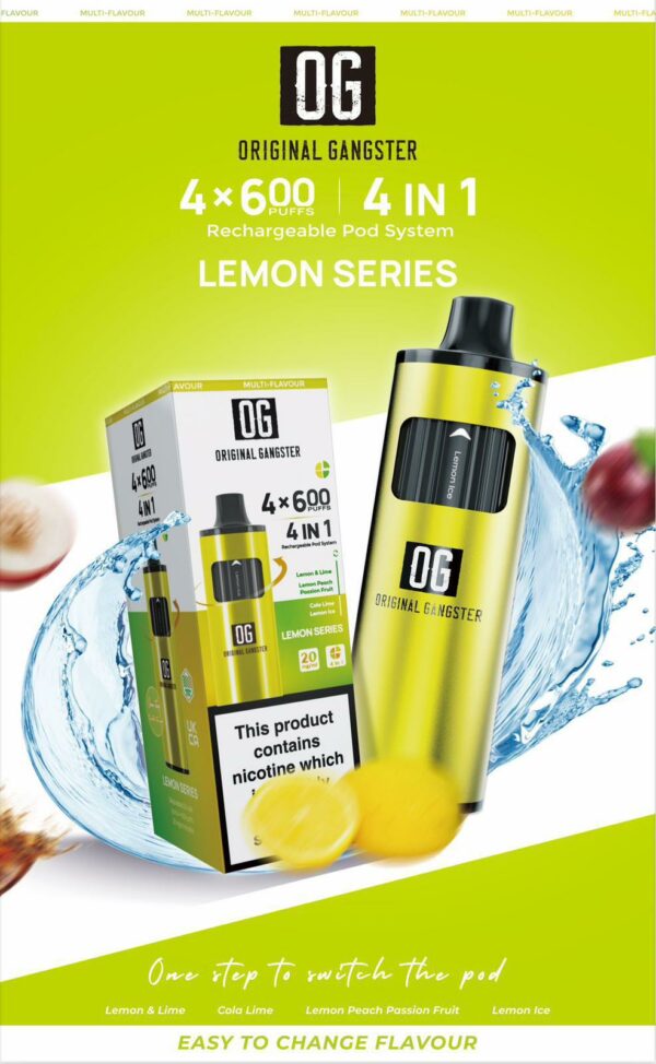 LEMON SERIES OG 2600 Puff Disposable Vape KIT 4-IN-1