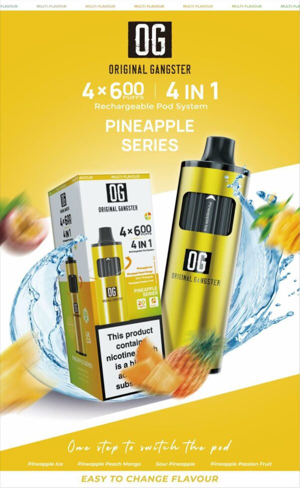 PINEAPPLE SERIES OG 2600 Puff Disposable Vape KIT 4-IN-1