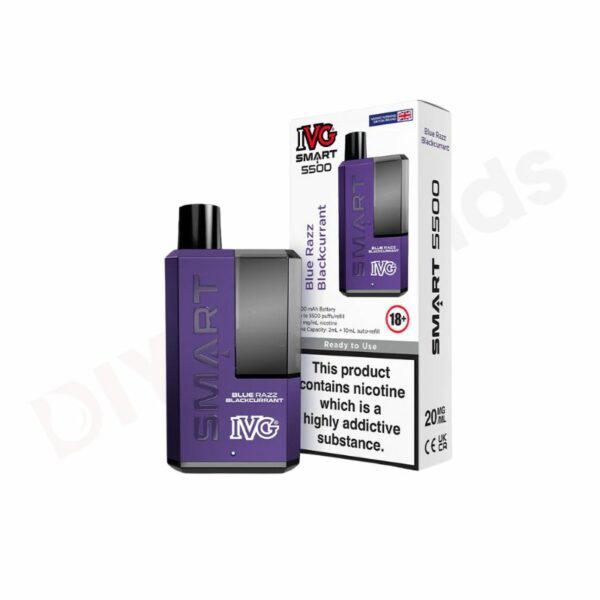 blue razz blackcurrant IVG SMART 5500 Puff Disposable Vape Kit