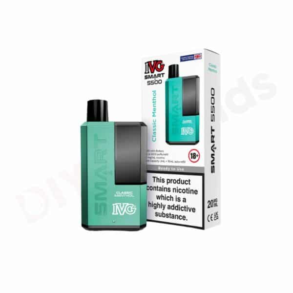 classic menthol IVG SMART 5500 Puff Disposable Vape Kit