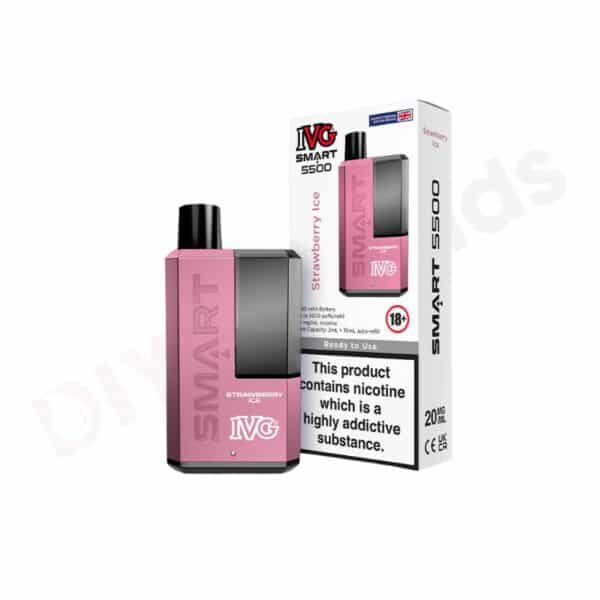 strawberry ice IVG SMART 5500 Puff Disposable Vape Kit